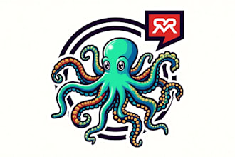 design octopus mascot logo with unlimited revision