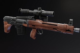 design and create 3d gun model, weapon unity unreal engine videogames