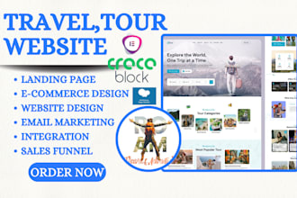 build develop travel agency website travel booking landing page generates leads
