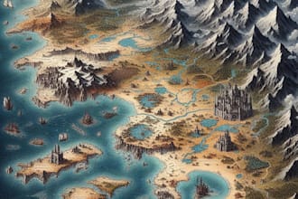do a  event, tourist, and fantasy map illustration