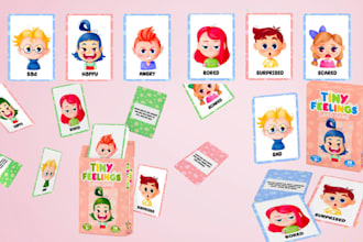do digital illustration flash card game design educational memory kids card game