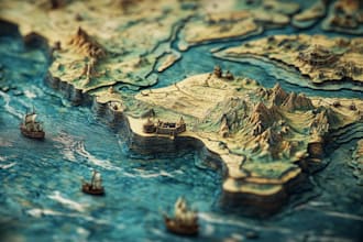 design fantasy map illustration