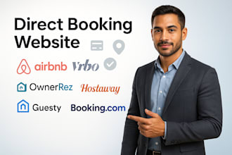 setup direct booking website with ownerrez hostaway guesty airbnb sync str vrbo