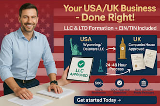 register USA llc and UK itd company formation and ein number