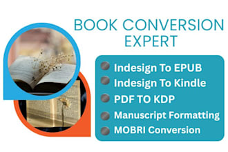 convert indesign to epub kindle mobi for kdp publishing and manuscript format
