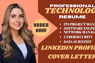 write and edit technology cybersecurity, data scientist, network engineer resume