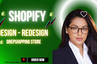 setup pet shopify store design redesign copy fix shopify dropshipping website