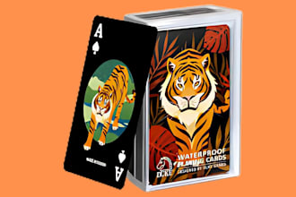 do custom 52 playing card game deck design poker card box board game rulebook