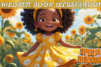 create fantastic african american children story book illustrations