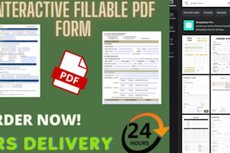 create fillable PDF form , editable pdf, interactive ebook, planner, jotform
