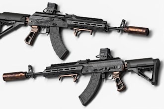 model high quality realistic 3d gun and weapon assets for games