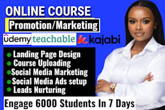 do udemy course promotion kajabi tech, thinkific personal development course