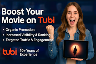 do organic tubi movie promotion to increase movie ranking to get active viewers