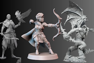 sculpt custom 3d character miniature model 3d sculpt dnd stl file 3d print