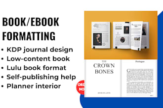 design, format, publish low content book interior, amazon kdp journal, workbook
