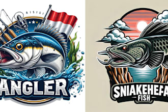 design custom fishing for t shirt logo badge