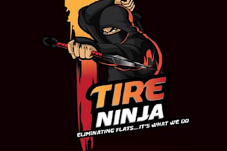 design amazing tire ninja tire selant logo