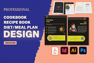 design, format, edit recipe ebook, stunning cookbook, meal planner diet guide