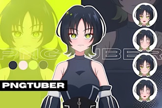 draw custom pngtuber avatar for twitch, emotes and streams in vtuber anime style
