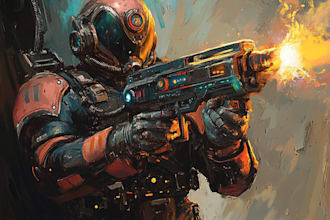 drawing a sci fi character illustration or sci fi character