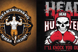 make custom vintage boxing t shirt fitness logo