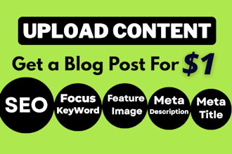 upload content, blog posts, and article posts as a wordpress virtual assistant