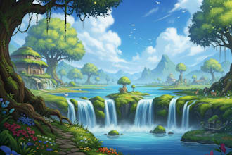 illustrate environment concept art, fantasy worlds
