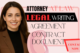 do legal research writing legal motion petition legal complaints legal contract