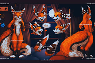 draw furry reference sheet for fursuit, furry ref sheet, furry sheet, ref sheet
