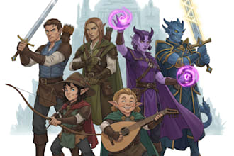 draw dnd art, character fantasy illustration for dnd party