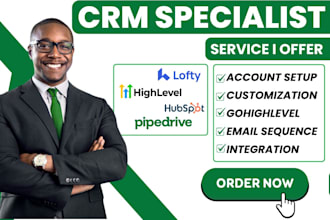 setup lofty crm automation gohighlevel hubspot integration pipedrive workflow