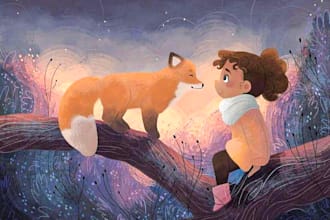 draw children story book illustration and children story book illustration