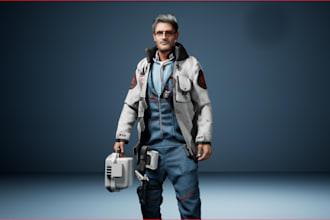 3d character modeling for animation, games, printing, nft, texture, ue5 rig, nft