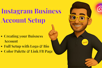 professional instagram business account setup logo bio fb page linking