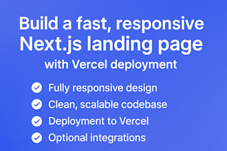 build a responsive nextjs landing page deployed on vercel