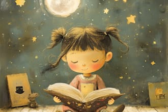 draw african american children story book illustration