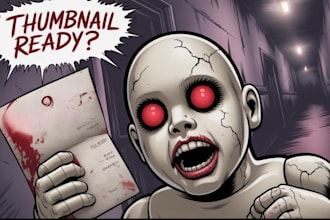 create scary horror stories clickbait youtube thumbnail
