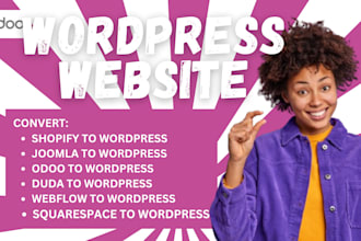 convert clone wix duda joomla shopify webflow lavarel to wordpress migration