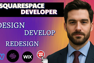 design, redesign squarespace website or build website development squares