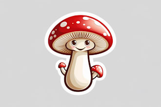 do create mushroom mascot logo for your company