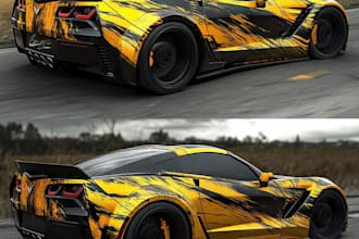 creative custom car wrap, van wrap, truck wrap, trailer wrap