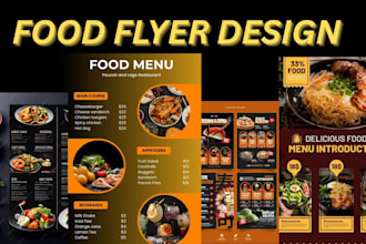 design restaurant and food menu, flyers brochure poster designs