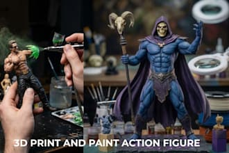 3d print and paint action figure model, 3d printing custom miniature tabletop