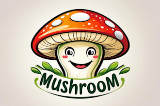 do create mushroom mascot logo for your company