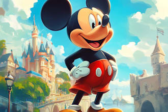 draw disney children cartoon illustration