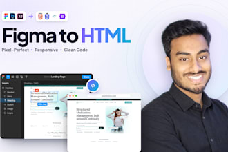 convert figma, PSD or xd to HTML using bootstrap and tailwind CSS