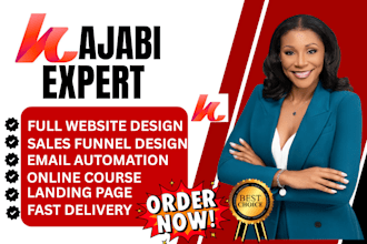 setup expert kajabi online course upload, membership area landing page community