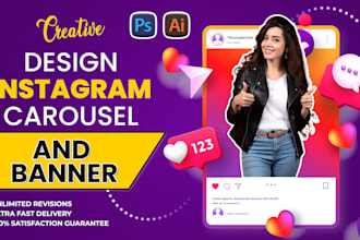 design instagram carousel, web header, shopify banner