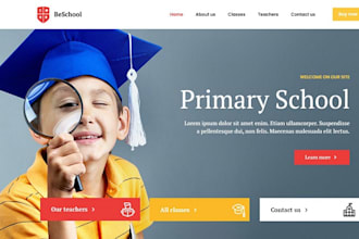 design a responsive school website, lms website, university, kindergarten web