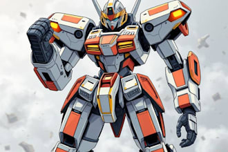 draw high quality robot, mecha concept